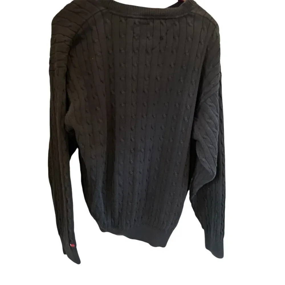 Tommy Hilfiger Men's Green Cable Knit Crew Neck‎ Sweater XL